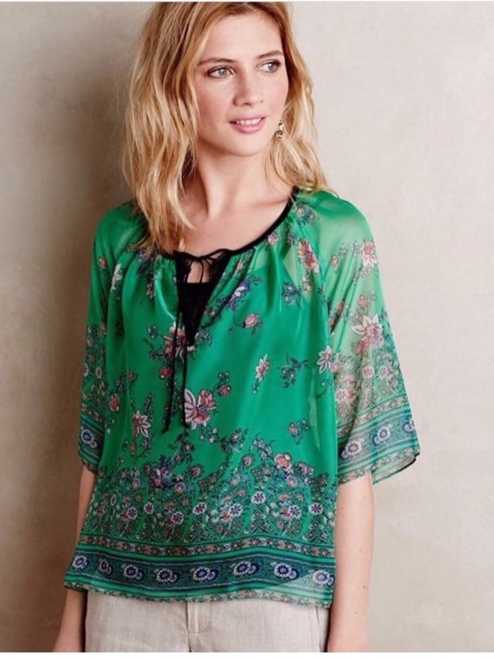 Anthro x Konrad + Joseph Floral Boho Top